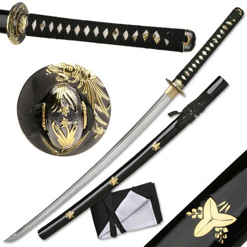 Ten Ryu - Hand Forged Samurai Sword with Cleaning Kit and Display Stand -  SW-320DX