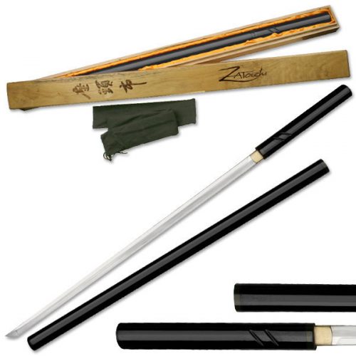 Black Hand Forged Zatoichi Samurai Sword